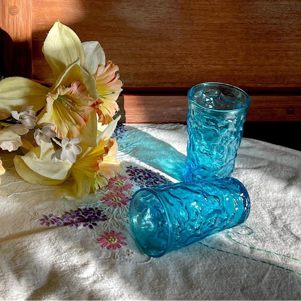 Milano Blue, Anchor Hocking, Juice Glasses